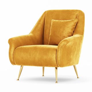 Cushioned Suede Armchair